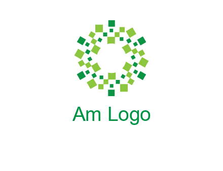 circle with pixels logo