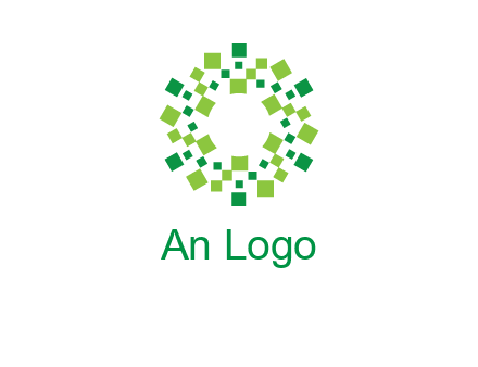 circle with pixels logo