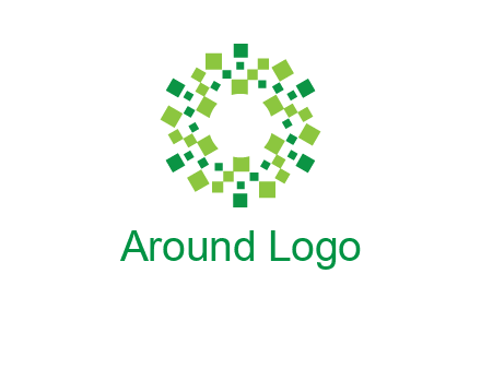 circle with pixels logo