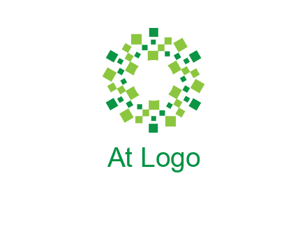 circle with pixels logo