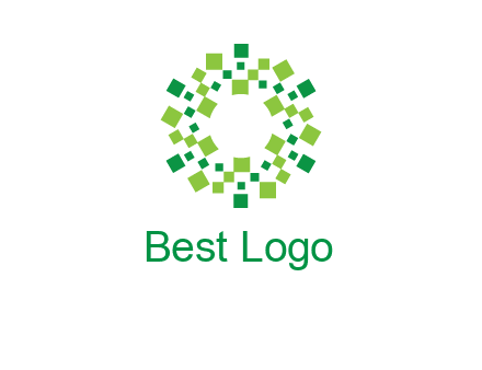 circle with pixels logo