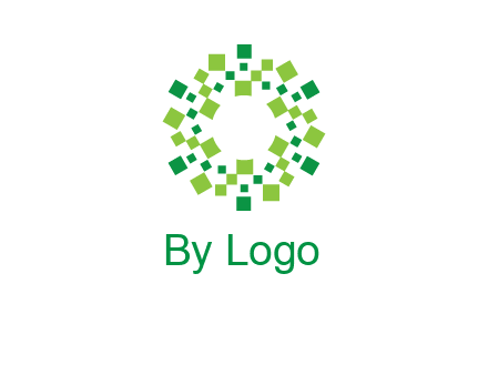 circle with pixels logo