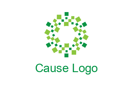 circle with pixels logo