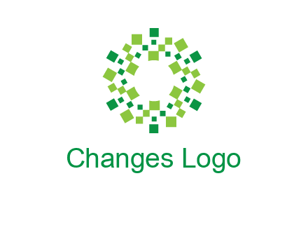 circle with pixels logo