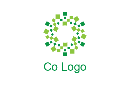 circle with pixels logo