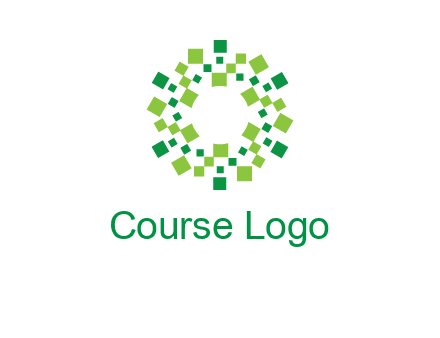 circle with pixels logo