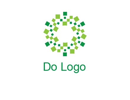 circle with pixels logo