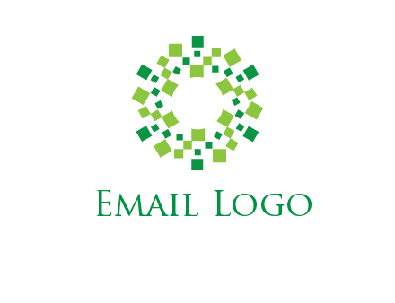 circle with pixels logo