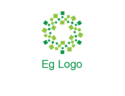 circle with pixels logo