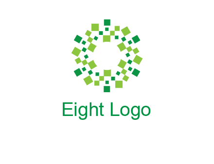 circle with pixels logo