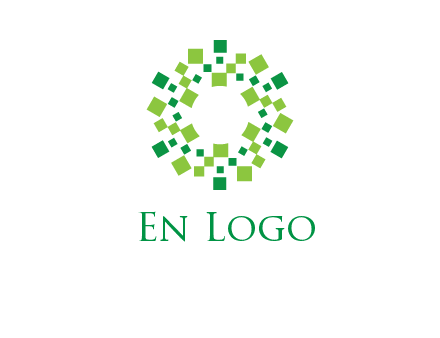 circle with pixels logo