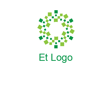 circle with pixels logo