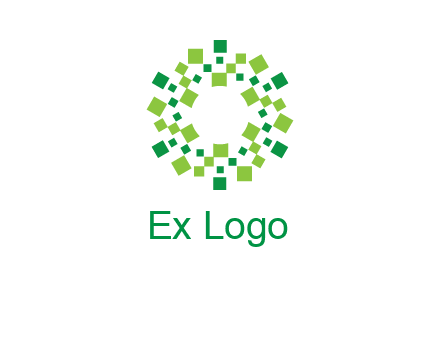 circle with pixels logo