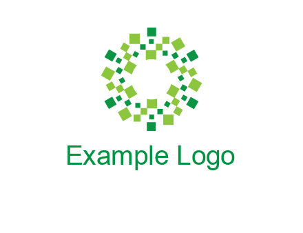 circle with pixels logo
