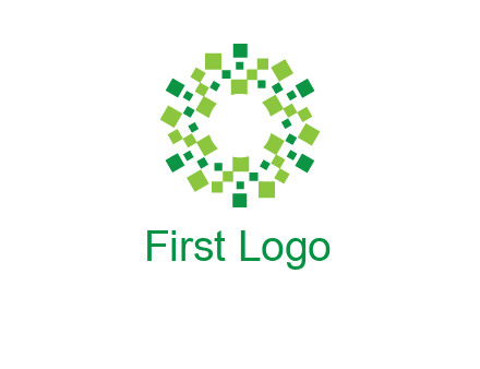 circle with pixels logo