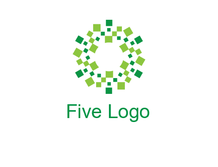 circle with pixels logo