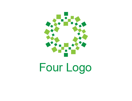 circle with pixels logo