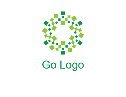 circle with pixels logo