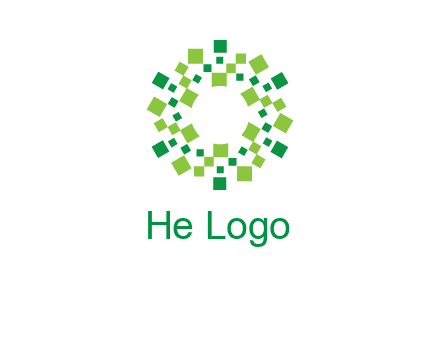 circle with pixels logo