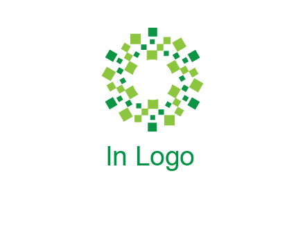 circle with pixels logo