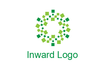 circle with pixels logo