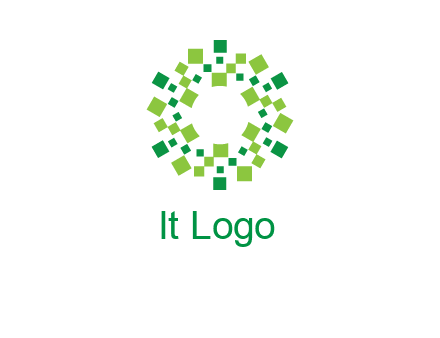 circle with pixels logo