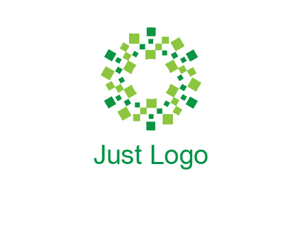 circle with pixels logo