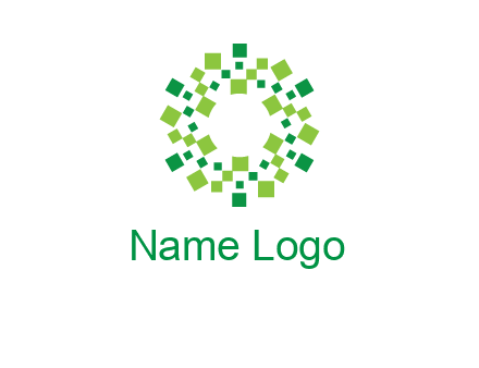 circle with pixels logo