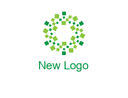 circle with pixels logo