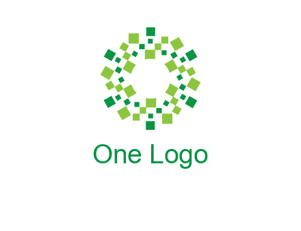 circle with pixels logo
