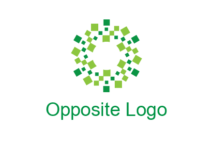 circle with pixels logo
