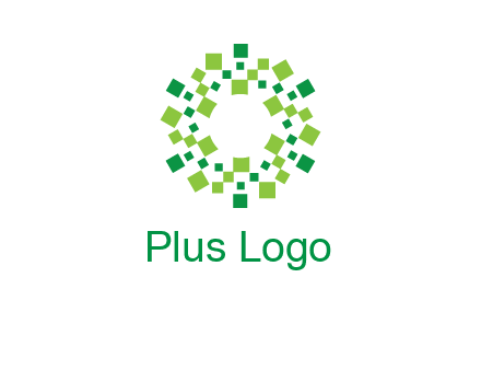circle with pixels logo