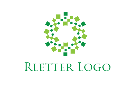 circle with pixels logo