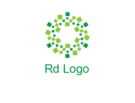 circle with pixels logo