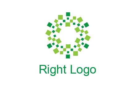 circle with pixels logo
