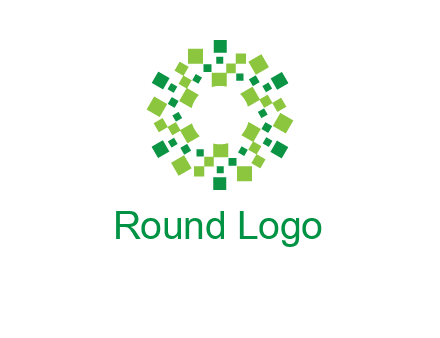 circle with pixels logo