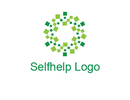 circle with pixels logo