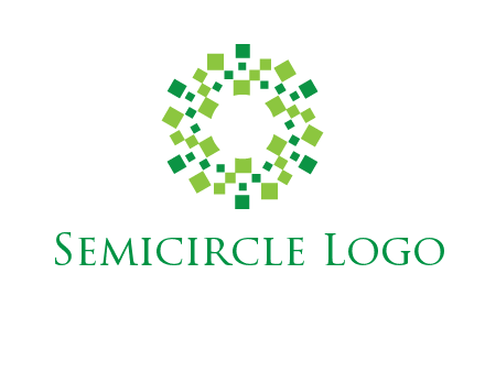 circle with pixels logo