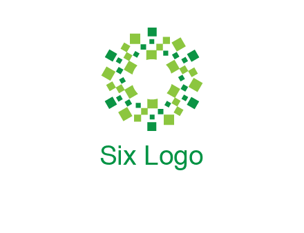 circle with pixels logo