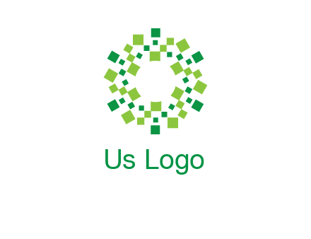 circle with pixels logo
