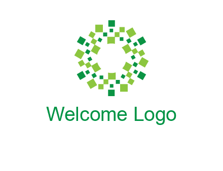 circle with pixels logo
