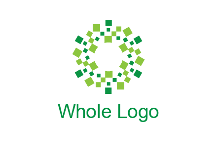 circle with pixels logo
