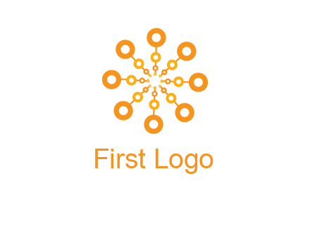 abstract sun and circles icon