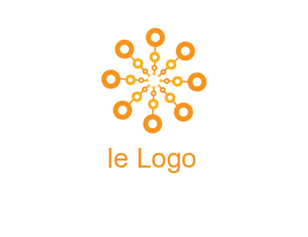 abstract sun and circles icon