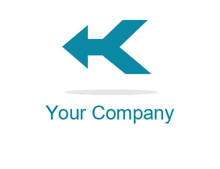 arrow and letter K logo