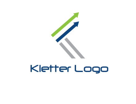 letter k in arrows finance logo