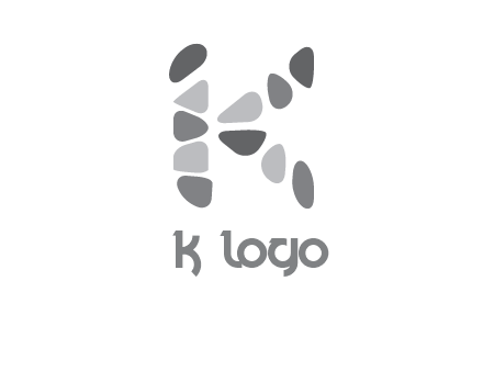 letter K made of stone logo