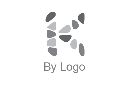 letter K made of stone logo