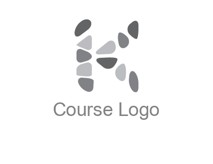 letter K made of stone logo