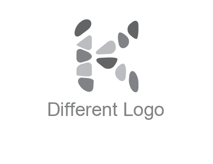 letter K made of stone logo